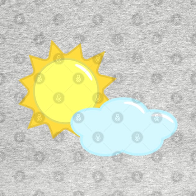 Cute Sun and Cloud Weather Icon by Kelly Gigi